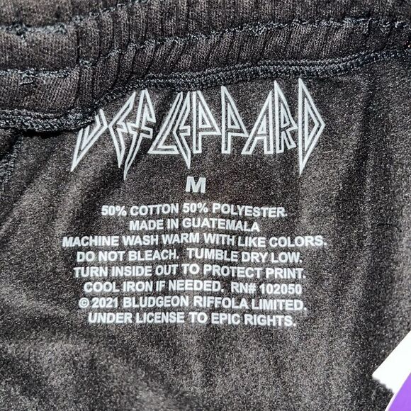 DEF LEPPARD Black Joggers-M NWT! - Picture 7 of 8